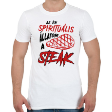 PRINTFASHION Spirituális állat - Steak - Férfi póló - Fehér