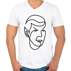 PRINTFASHION Spock - Férfi V-nyakú póló - Fehér