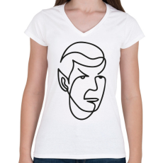 PRINTFASHION Spock - Női V-nyakú póló - Fehér