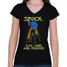 PRINTFASHION spock - Női V-nyakú póló - Fekete női póló