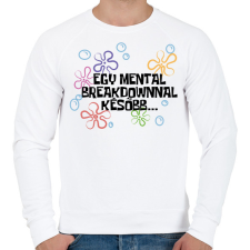 PRINTFASHION Spongyabob Egy mentalbreakdownnal később... - Férfi pulóver - Fehér férfi pulóver, kardigán