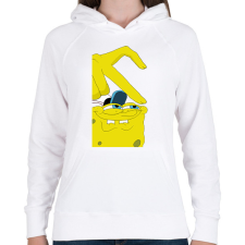 PRINTFASHION spongyabob és patrick páros minta barátoknak - Női kapucnis pulóver - Fehér női pulóver, kardigán