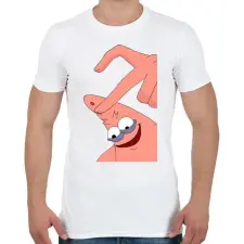 PRINTFASHION Spongyabob és Patrick páros minta - Férfi póló - Fehér férfi póló
