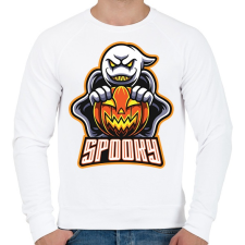 PRINTFASHION Spooky - Férfi pulóver - Fehér férfi pulóver, kardigán