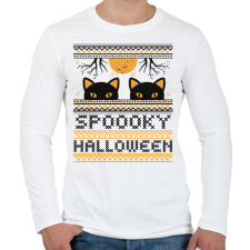 PRINTFASHION SPOOKY HALLOWEEN - Férfi hosszú ujjú póló - Fehér férfi póló