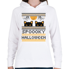 PRINTFASHION SPOOKY HALLOWEEN - Női kapucnis pulóver - Fehér