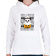 PRINTFASHION Spooky szellem - Női kapucnis pulóver - Fehér női pulóver, kardigán