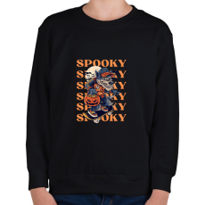 PRINTFASHION Spooky wolf - Gyerek pulóver - Fekete