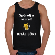 PRINTFASHION SPORÓLJ A VÍZZEL - Férfi atléta - Fekete atléta, trikó