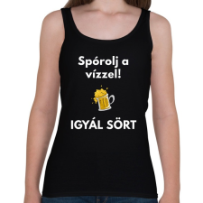 PRINTFASHION SPORÓLJ A VÍZZEL - Női atléta - Fekete női trikó