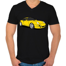 PRINTFASHION sport autó - Férfi V-nyakú póló - Fekete férfi póló
