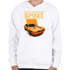 PRINTFASHION Sport autó  - Gyerek kapucnis pulóver - Fehér gyerek pulóver, kardigán