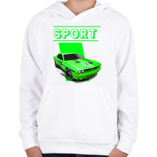 PRINTFASHION Sport autó  - Gyerek kapucnis pulóver - Fehér