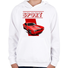PRINTFASHION Sport autó - Gyerek kapucnis pulóver - Fehér gyerek pulóver, kardigán