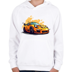 PRINTFASHION Sport autó - Gyerek kapucnis pulóver - Fehér