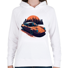 PRINTFASHION Sport autó - Női kapucnis pulóver - Fehér