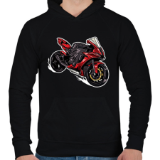 PRINTFASHION Sport motor  - Férfi kapucnis pulóver - Fekete férfi pulóver, kardigán