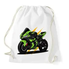 PRINTFASHION sport motor - Sportzsák, Tornazsák - Fehér tornazsák