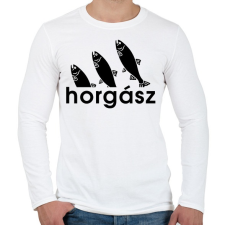 PRINTFASHION Sporthorgász - Férfi hosszú ujjú póló - Fehér férfi póló