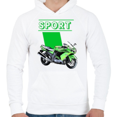 PRINTFASHION Sportmotor  - Férfi kapucnis pulóver - Fehér