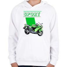 PRINTFASHION Sportmotor  - Gyerek kapucnis pulóver - Fehér