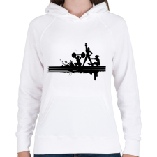 PRINTFASHION Sportolás - Női kapucnis pulóver - Fehér női pulóver, kardigán