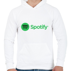 PRINTFASHION Spotify - Férfi kapucnis pulóver - Fehér