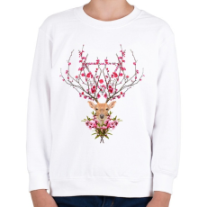PRINTFASHION Spring deer - Gyerek pulóver - Fehér