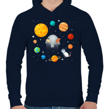 PRINTFASHION Sputnik - Férfi kapucnis pulóver - Sötétkék férfi pulóver, kardigán