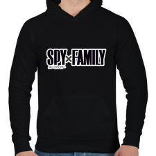 PRINTFASHION Spy x Family logó - Férfi kapucnis pulóver - Fekete férfi pulóver, kardigán