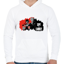 PRINTFASHION SpyXFamily - Férfi kapucnis pulóver - Fehér férfi pulóver, kardigán