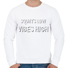 PRINTFASHION Squats low, vibes high. - Férfi pulóver - Fehér férfi pulóver, kardigán