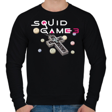 PRINTFASHION Squid Game 3 - Férfi pulóver - Fekete férfi pulóver, kardigán