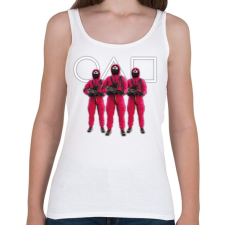 PRINTFASHION Squid game 3 soldiers with white symbols - Női atléta - Fehér női trikó