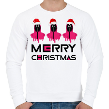 PRINTFASHION Squid Game Christmas - Férfi pulóver - Fehér férfi pulóver, kardigán