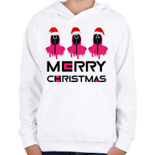 PRINTFASHION Squid Game Christmas - Gyerek kapucnis pulóver - Fehér gyerek pulóver, kardigán