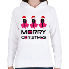 PRINTFASHION Squid Game Christmas - Női kapucnis pulóver - Fehér női pulóver, kardigán