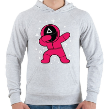 PRINTFASHION Squid Game Dab háromszög fehér - Férfi kapucnis pulóver - Sport szürke férfi pulóver, kardigán