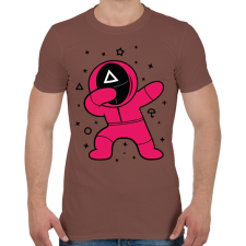 PRINTFASHION Squid Game Dab háromszög - Férfi póló - Mogyoróbarna férfi póló