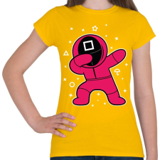 PRINTFASHION Squid Game Dab négyszög fehér - Női póló - Sárga női póló