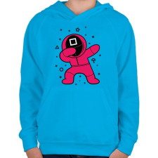 PRINTFASHION Squid Game Dab négyszög - Gyerek kapucnis pulóver - Azúrkék gyerek pulóver, kardigán