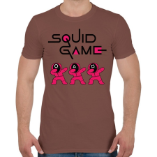 PRINTFASHION Squid Game Dab trio fekete - Férfi póló - Mogyoróbarna férfi póló