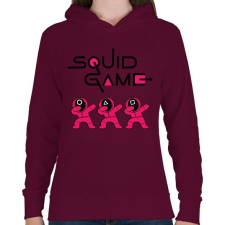 PRINTFASHION Squid Game Dab trio fekete - Női kapucnis pulóver - Bordó női pulóver, kardigán