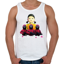 PRINTFASHION Squid game doll and soldiers 2 - Férfi atléta - Fehér atléta, trikó
