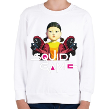 PRINTFASHION Squid game doll and soldiers - Gyerek pulóver - Fehér gyerek pulóver, kardigán