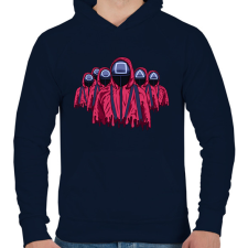 PRINTFASHION squid_game - Férfi kapucnis pulóver - Sötétkék férfi pulóver, kardigán
