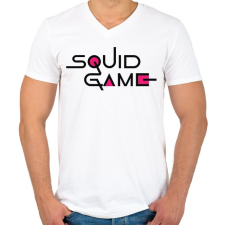 PRINTFASHION Squid Game - Férfi V-nyakú póló - Fehér férfi póló