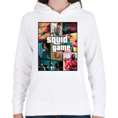 PRINTFASHION Squid Game GTA - Női kapucnis pulóver - Fehér