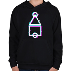 PRINTFASHION Squid Game Logo - Gyerek kapucnis pulóver - Fekete