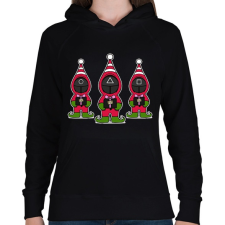 PRINTFASHION Squid Game Manók - Női kapucnis pulóver - Fekete női pulóver, kardigán